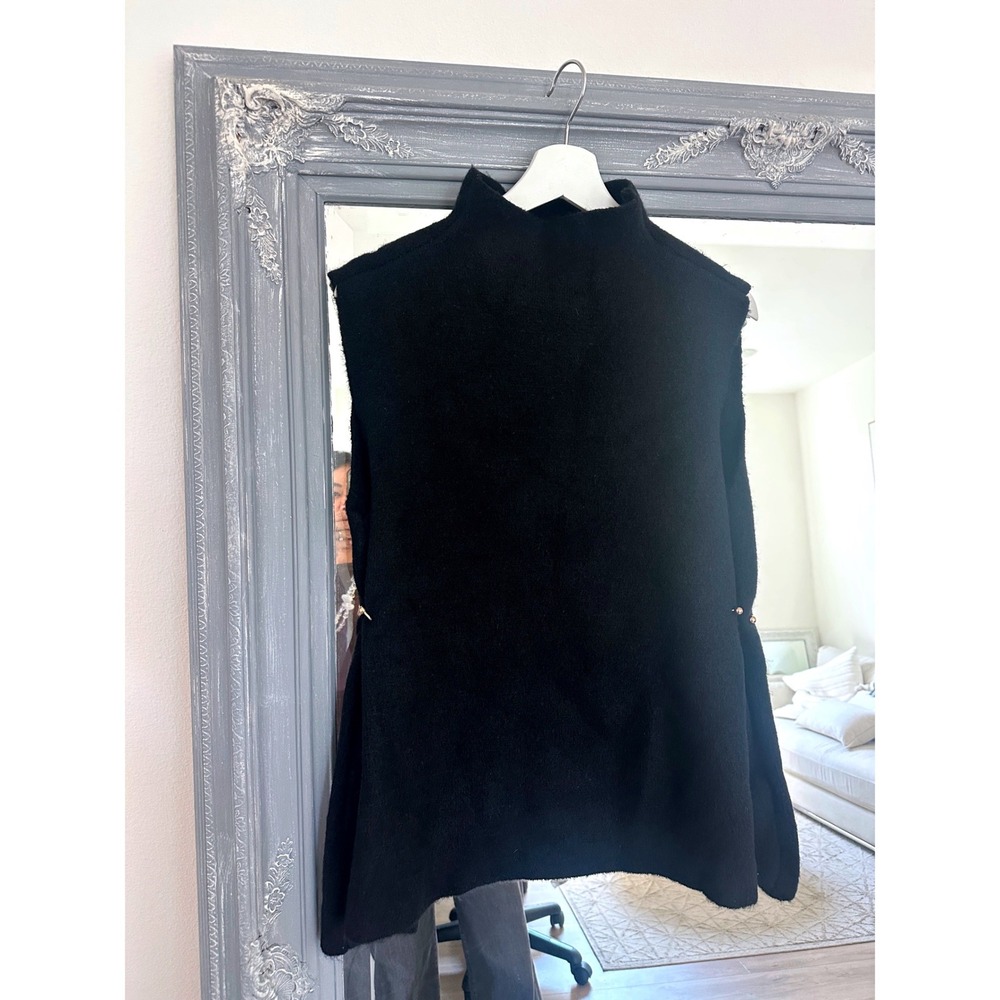 NWT Zara High Neck Sleeveless Asymmetric Hem Knit Top Open Side Appliques L - Picture 9 of 12